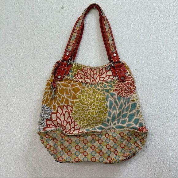 Fossil Multicolored Floral Pattern Canvas Shoulder/Handbag Medium ZB 2907 - Picture 11 of 12